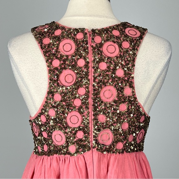 Roberta Freymann Womens Sleeveless Dress Rose Pink Metallic Sequin size Medium - Picture 8 of 12